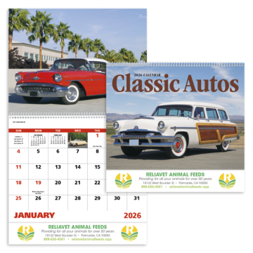 Classic Autos Wall Calendar - Spiral